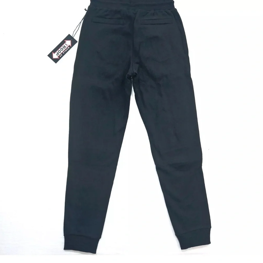 World of Troop Men’s Fleece Jogger Pants Black Troop Royal Patch Size Small - Picture 2 of 4